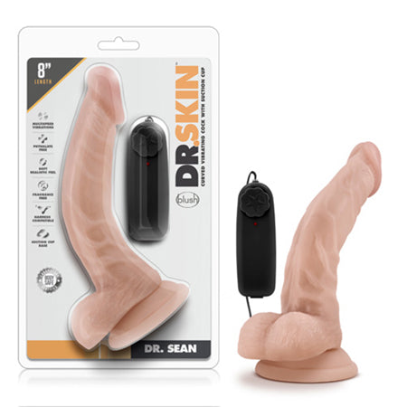 Dr. Skin Dr. Sean Realistic 8 in. Vibrating Dildo with Balls Beige-0